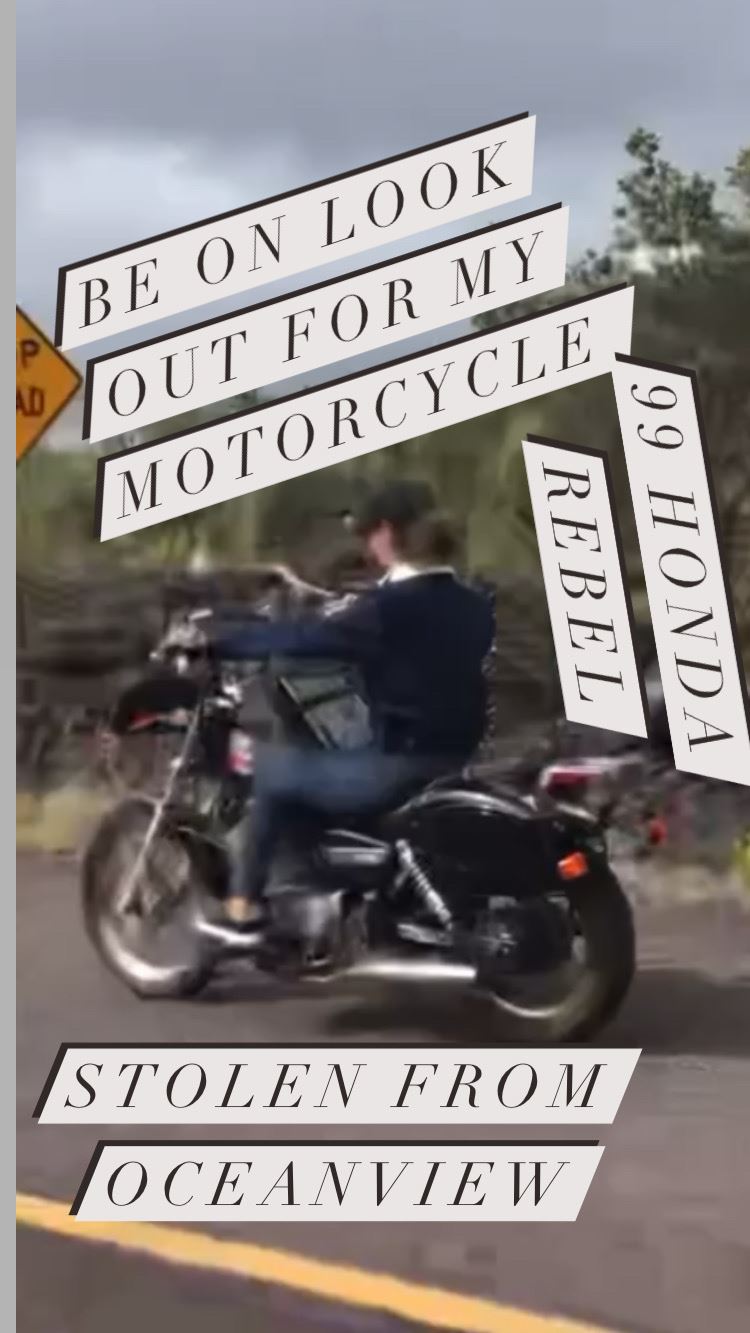 Black 99 Honda Rebel 347 HNP Big Island Thieves