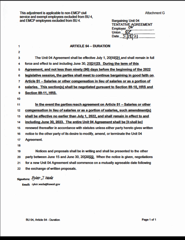 David Ige Releases Executive Order No. 21-04 UPW & HGEA Bargaining ...