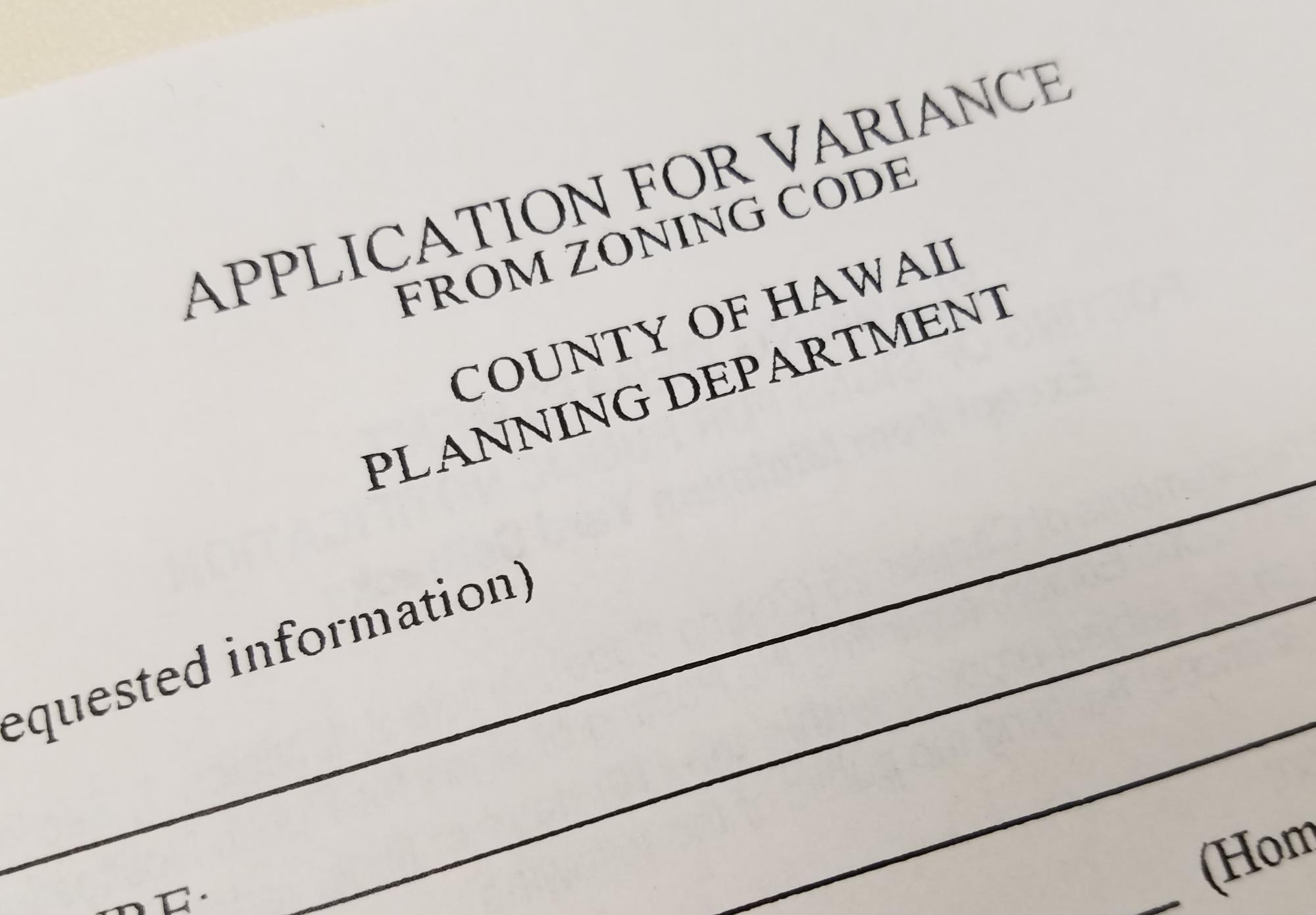 Notice of Applications Accepted By Hawaii County Planning Department 