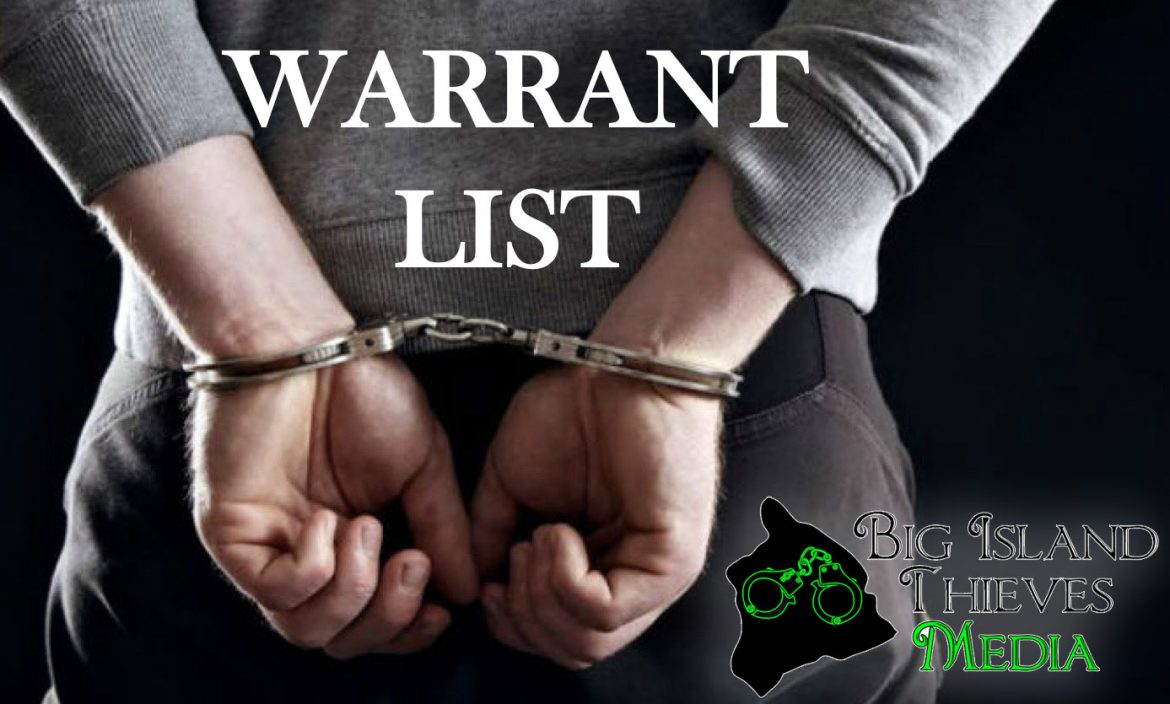 Big Island Police Weekly Release of Bench Warrant List Section (January