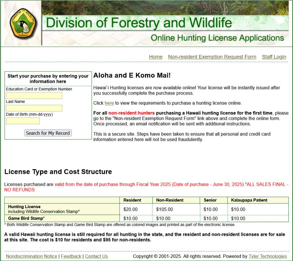 Screenshot 2025 05 27 at 16 16 34 Purchase a Hunting License
